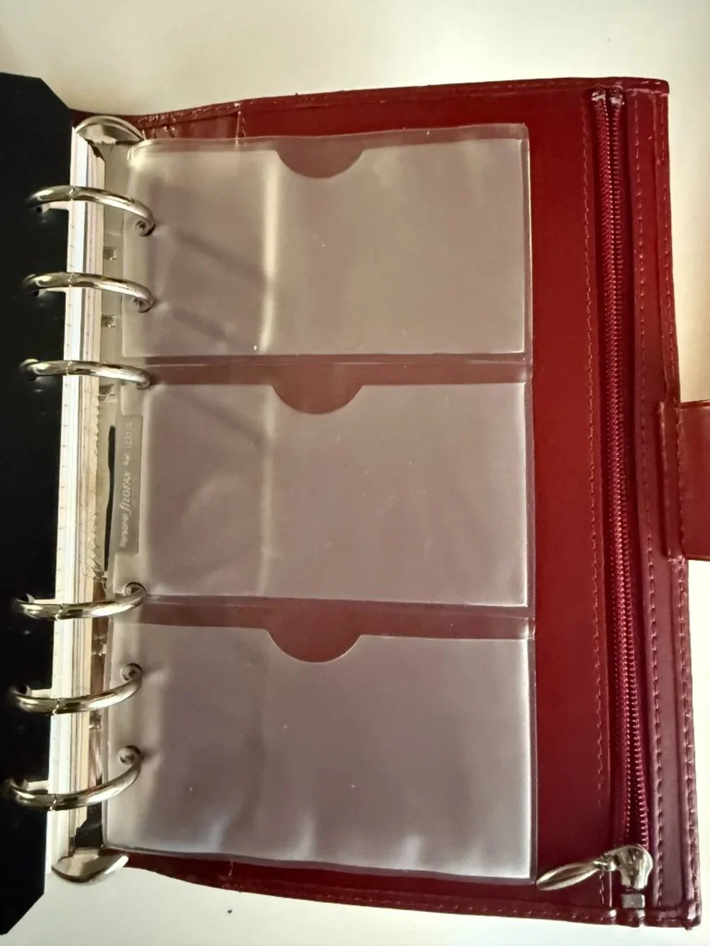 Filofax Personal Organizer Planner Diary Book Burgundy Italian Calf Leather